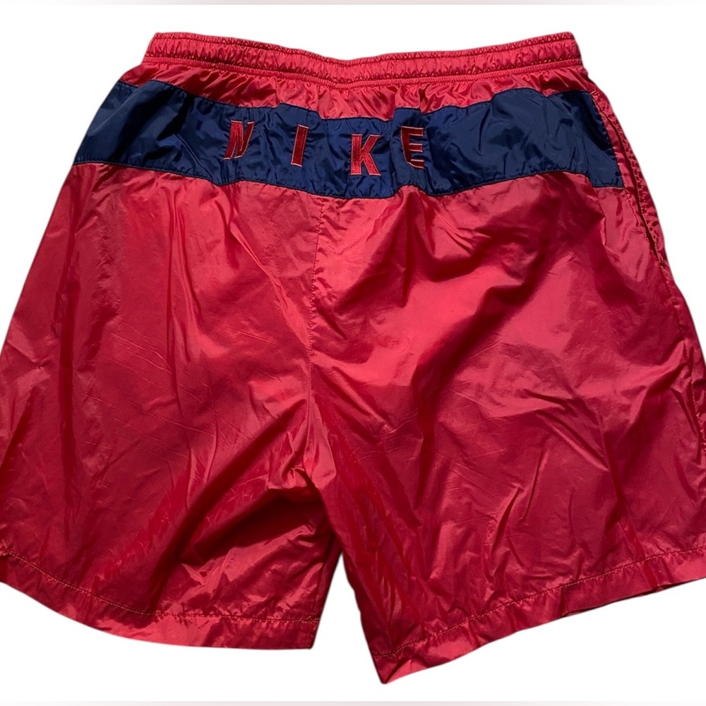 Nike Vintage Spellout 90s Swim Shorts Trunks Lined Red Size XXL